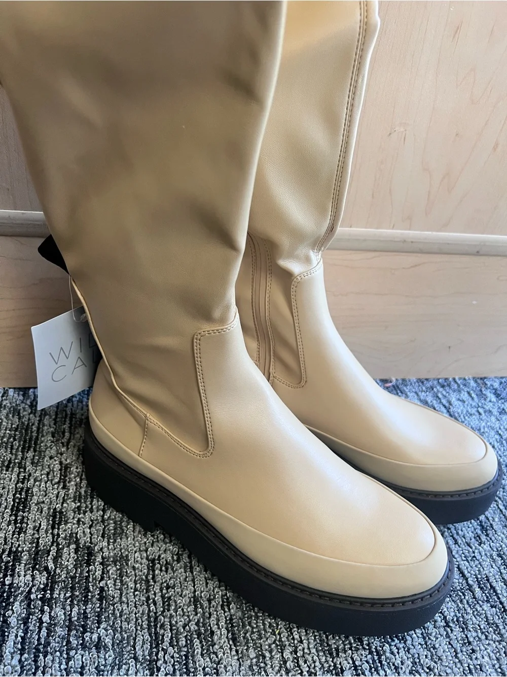 Franco Sarto Cream Over-the-Knee Platform Boots